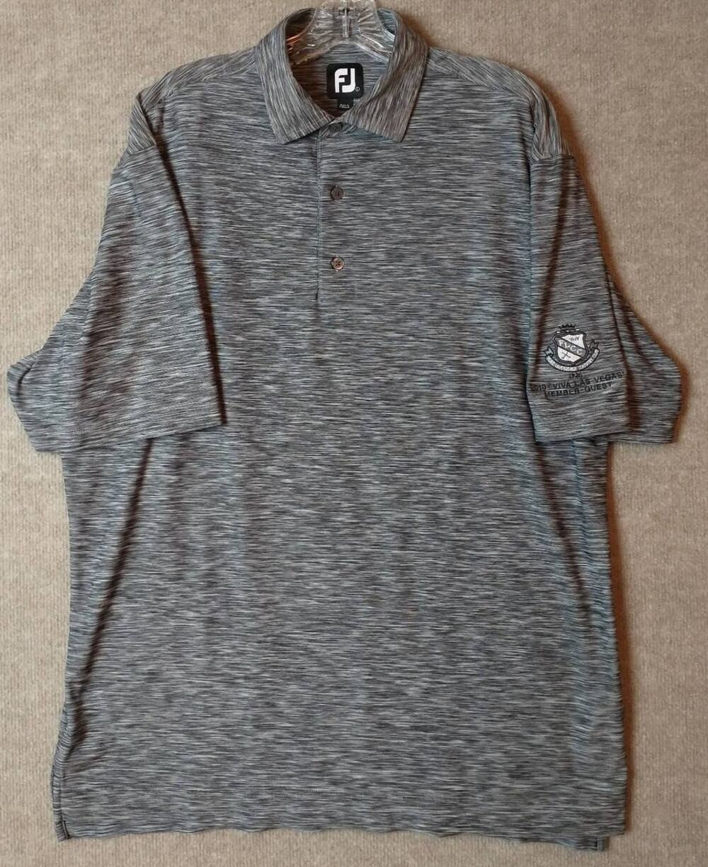FootJoy FJ Men Golf Polo Shirt Grey Heather Space Dye Performance Short Sleeve L